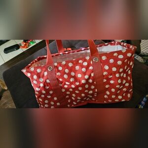 Thirty-One Red and White Polka Dot Tote